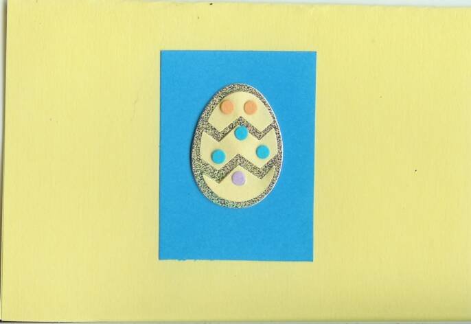 Easter Egg on Yellow Card