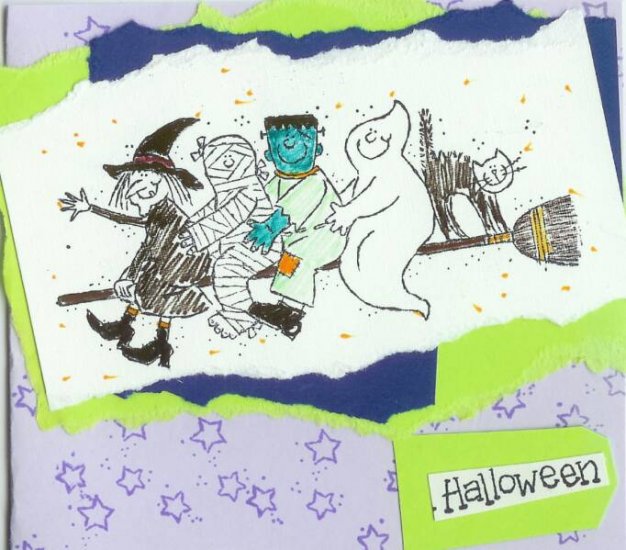 Neon Halloween Gang Card