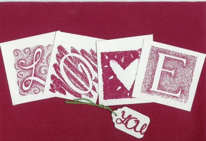Love You in Burgundy Card