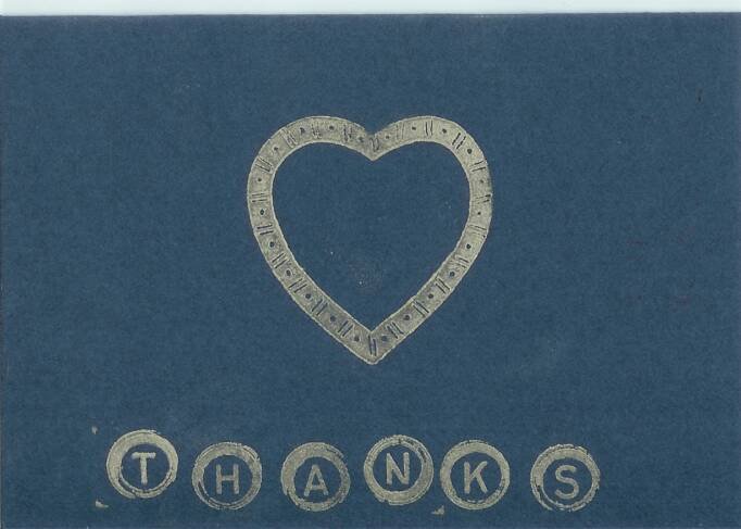 Silver Heart Thank You Card