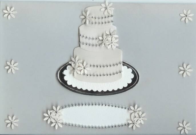 Silver Wedding Cake Card