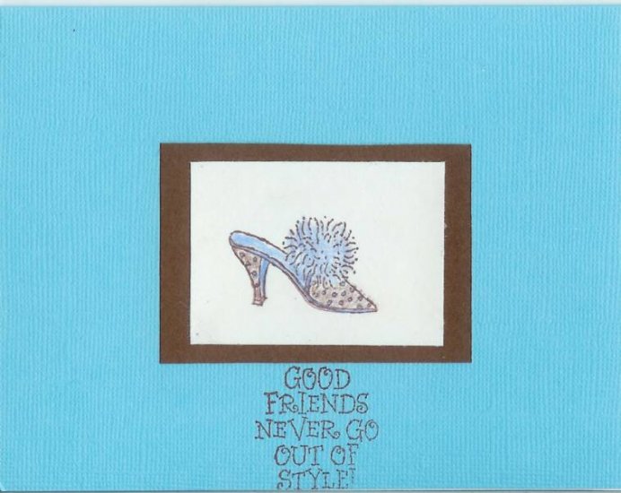 Chocolate & Tiffany Blue Shoe Friend Card