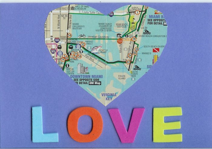 Map Heart Love Card