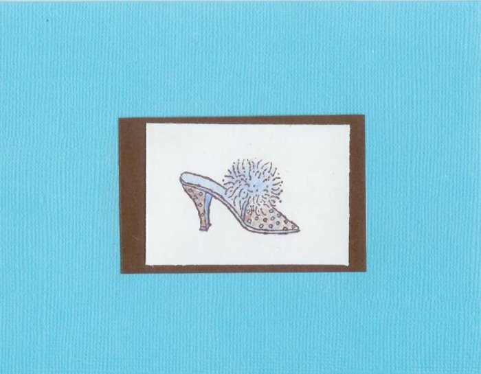 Chocolate & Tiffany Blue Shoe Card