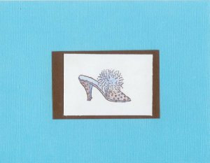 Chocolate & Tiffany Blue Shoe Card