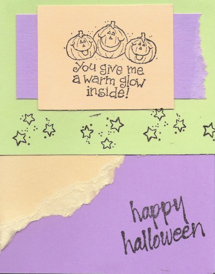 Neon Pumpkins Halloween Card