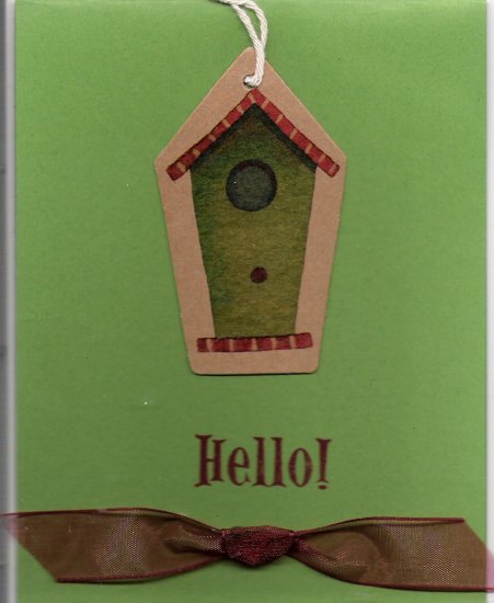 Birdhouse Hello Card