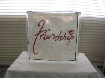 Hand Painted Friendship Glass Block Night Light