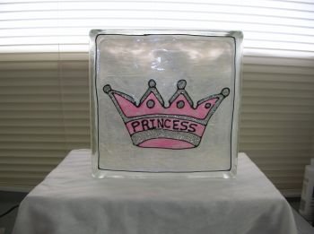 Hand Painted Princess Glass Block Light