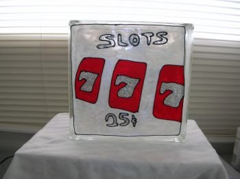 Hand Painted Slots Glass Block Light