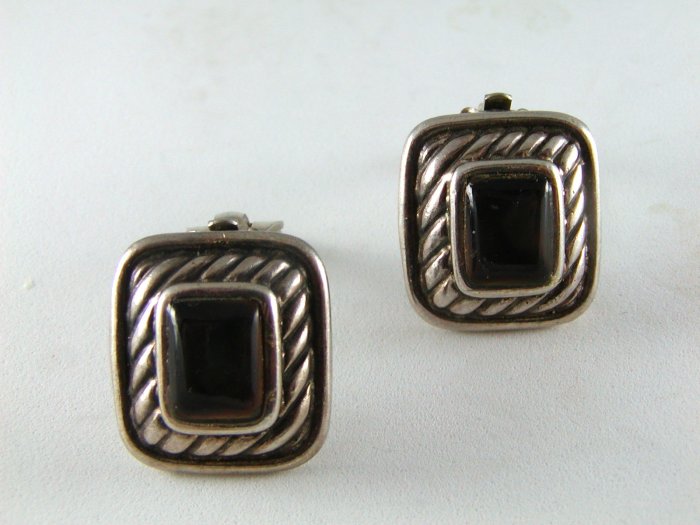 VINTAGE STYLE STERLING SILVER CLIP ON EARRINGS