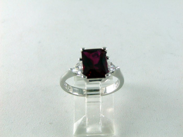 VINTAGE STYLE RED CZ RING SZ 7 1/4