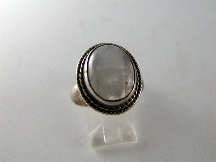VINTAGE STERLING SILVER MOONSTONE RING SZ 8 1/4