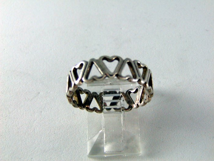 VINTAGE STERLING SILVER HEART AFTER HEART RING SZ 8