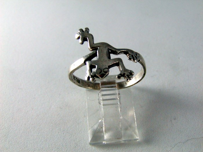 GREAT STERLING SILVER FROG RING SZ 8 3/4 LET HIM BE YOUR PRINCE