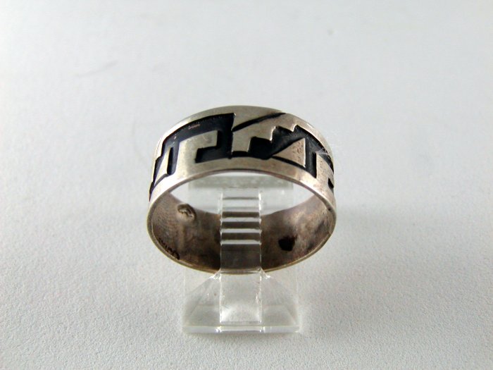 VINTAGE MEXICAN MEXICO STERLING SILVER BAND RING SIZE 9 3/4