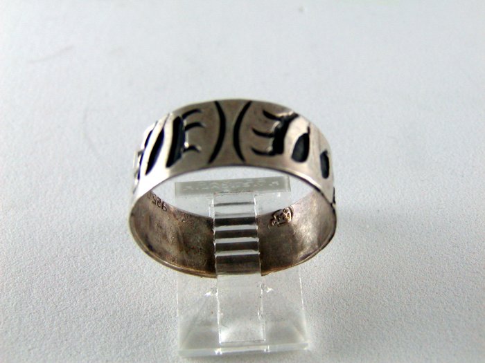 VINTAGE MEXICAN MEXICO STERLING SILVER BAND RING SIZE 9 1/2