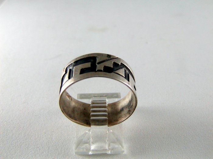VINTAGE TAXCO MEXICO MEXICAN STERLING SILVER RING SZ 9 3/4 SIGNED CD