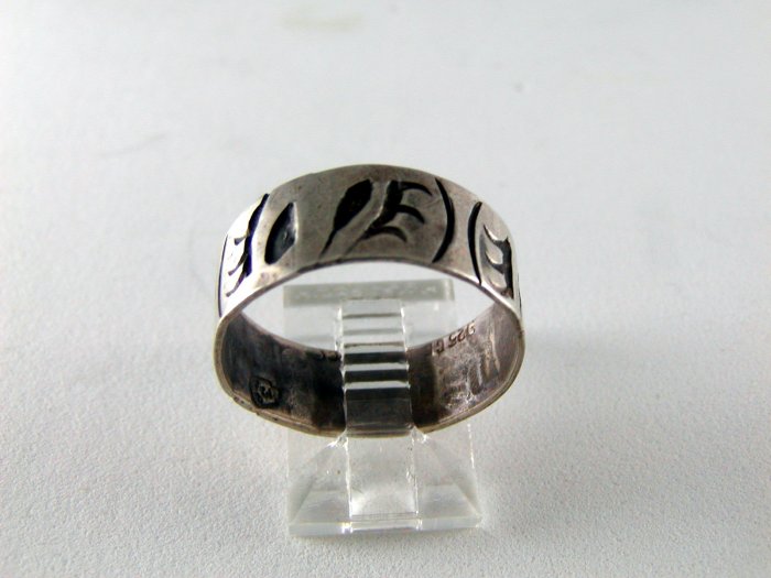 VINTAGE MEXICAN MEXICO TAXCO STERLING SILVER RING SIZE 9 1/2 BAND