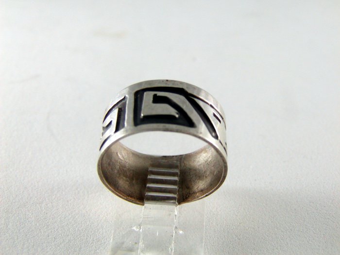 VINTAGE MEXICAN MEXICO STERLING SILVER BAND RING SIZE 6 1/2