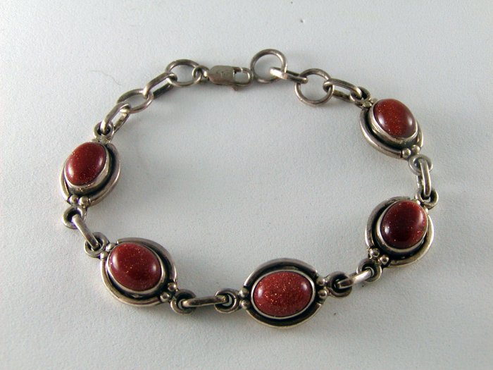 STERLING SILVER AND SPARKLY COPPERISH BRACELET
