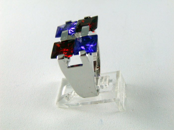 VINTAGE STYLE STERLING SILVER AMYTHEST GARNET RING SZ 8