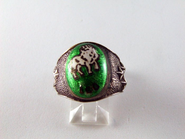 GOTHIC RENAISSANCE VINTAGE LEO ZODIAC STERLING SILVER RING SZ 5 3/4