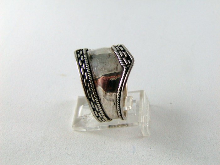 GOTHIC RENAISSANCE STYLE STERLING SILVER VINTAGE RING SIZE 10 1/4
