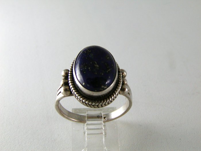 VINTAGE STERLING SILVER LAPIS RING SIZE 8 3/4