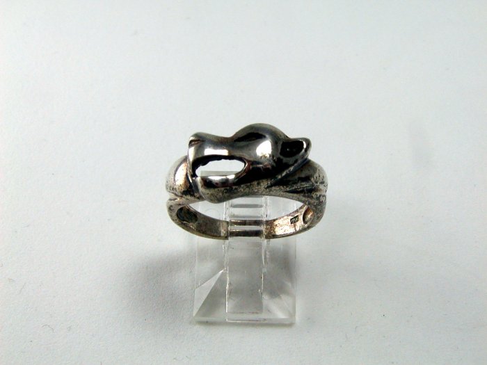 VINTAGE STERLING SILVER DOG WOLF BAND RING SIZE 7 1/4