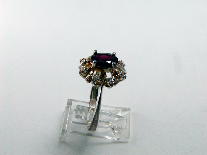 VINTAGE STERLING SILVER GARNET CZs RING SIZE 10
