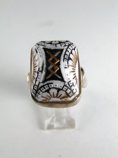 GOTHIC RENAISSANCE EGYPTIAN VINTAGE STERLING SILVER RING SIZE 8