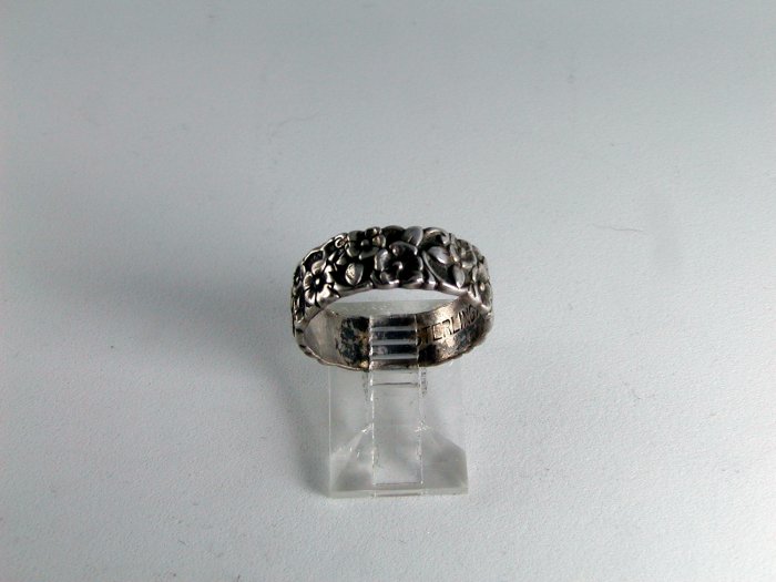 BEAUTIFUL VINTAGE STERLING SILVER FLOWER RING SIZE 7