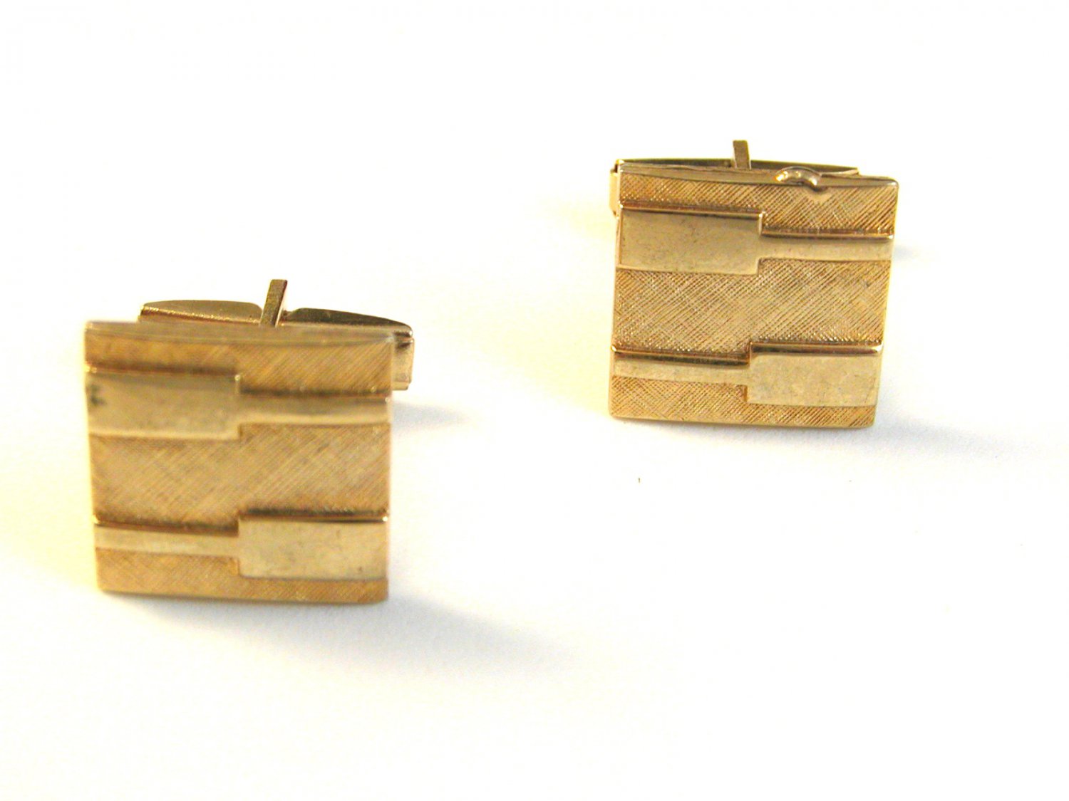 1960's Gold Tone Champagne Bottle Look Cufflinks