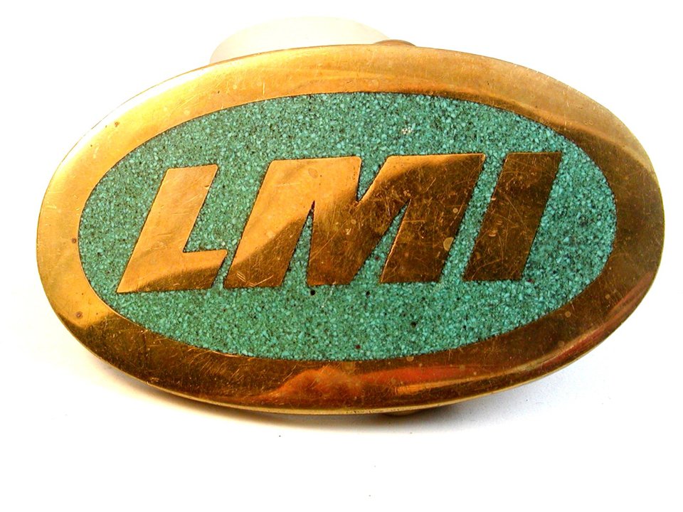 Vintage Solid Brass L M I Belt Buckle By Dyna Buckle Provo Utah