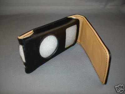 APPLE iPod NANO LEATHER BLACK/BROWN CASE-GENERATION 1/2