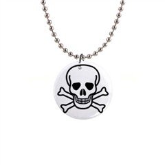 Jolly Roger 1" Button Necklace