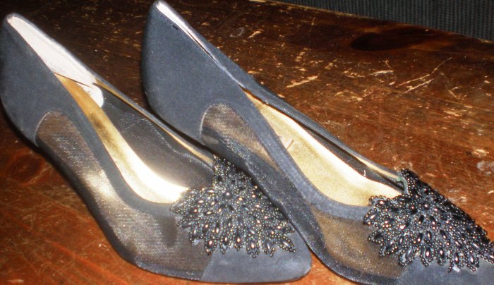 Black Women's Heels, glam, Apostrophe, 7-1/2, shoe high