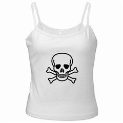 Jolly Roger White Spaghetti Tank, punk, goth, rock
