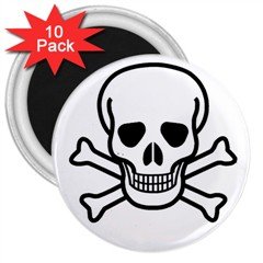 Jolly Roger 3" Magnet (10 pack), punk, goth, rock