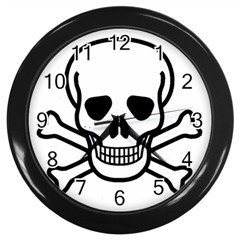 Jolly Roger Wall Clock (Black), punk, goth, rock