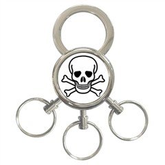 Jolly Roger 3-Ring Key Chain, punk, goth, rock
