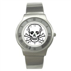 Jolly Roger Stainless Steel Watch, punk, goth, rock