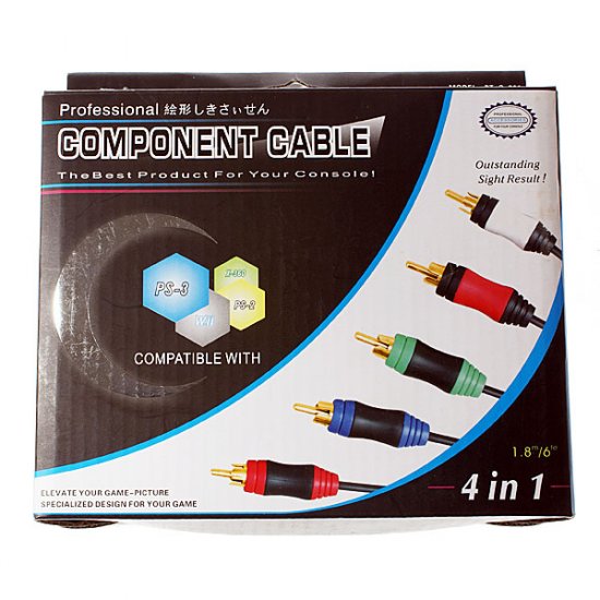 4-in-1 All-Console Component Video Cable for Wii / PS3 / XBox