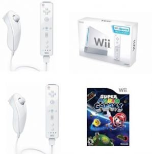 Nintendo Wii Galaxy Bundle - Super Mario Galaxy Wii And 4 Controllers
