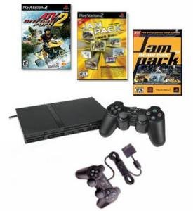 Smaller, Slimmer And Network Ready Playstation 2 Family Value Bundle.