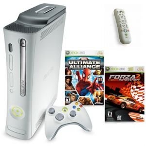 Xbox 360 Premium Console W/ Hdmi Media Bundle - 2 Games And Media Remote