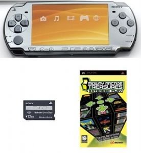 Sony Psp Slim Value Bundle - 21 Games And 32mb Memory Card (silver)