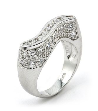 CURVED BAR CZ RING