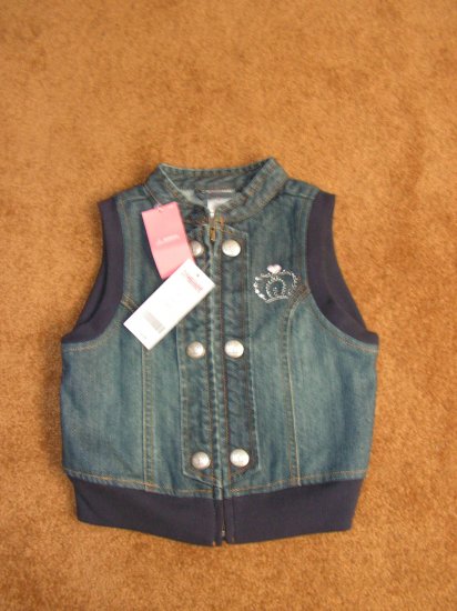 Girls toddler Gymboree denim rhinestone top vest size 4